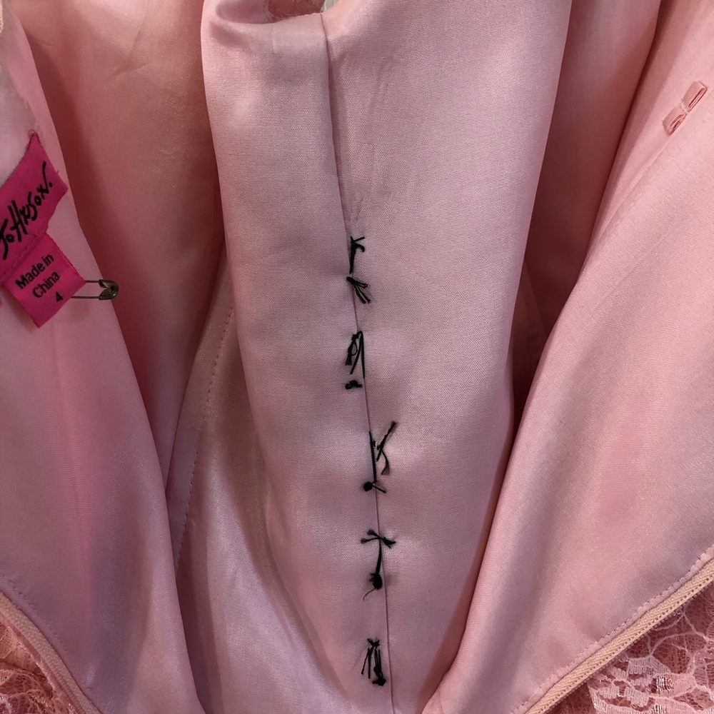 Pink Ruffled Halter Party Dress - Picture 5 of 7